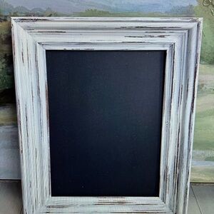Rustic White Framed Chalkboard. Shabby Chic Chalkboard
